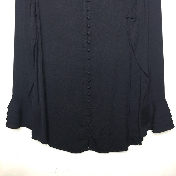 Soft Surroundings Poet Blouse Black Ruffle Sleeves Top NWOT - Picture 10 of 12